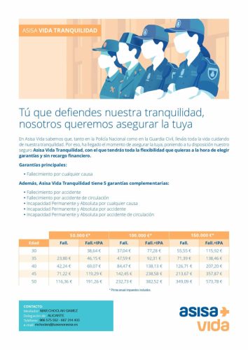 OFERTA ASISA VIDA GUARDIA CIVIL